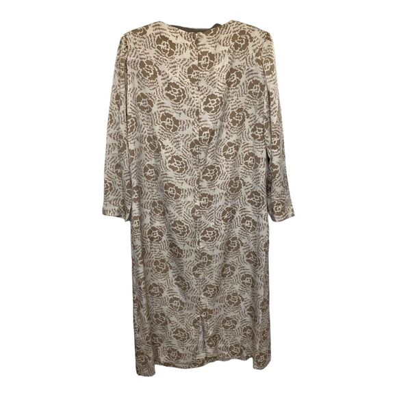 Vtg 60s Nat Kaplan COUTURE Waterfall neckline Floral Midi Dress Size 12 M/L - Picture 7 of 12